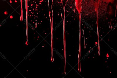 Respingos De Sangue Overlay Sobre Um Fundo Preto