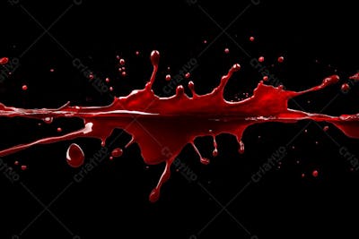 Respingos De Sangue Overlay Sobre Um Fundo Preto