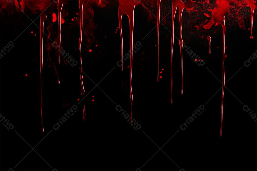 Respingos De Sangue Overlay Sobre Um Fundo Preto