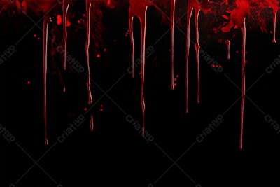 Respingos De Sangue Overlay Sobre Um Fundo Preto