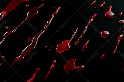Respingos De Sangue Overlay Sobre Um Fundo Preto