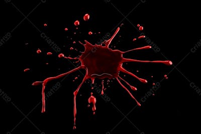 Respingos De Sangue Overlay Sobre Um Fundo Preto