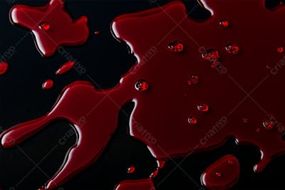 Respingos De Sangue Overlay Sobre Um Fundo Preto
