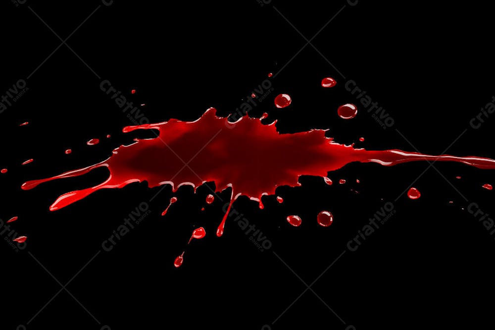 Respingos De Sangue Overlay Sobre Um Fundo Preto