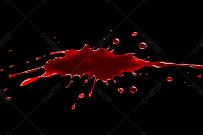 Respingos De Sangue Overlay Sobre Um Fundo Preto