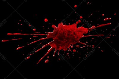 Respingos De Sangue Overlay Sobre Um Fundo Preto