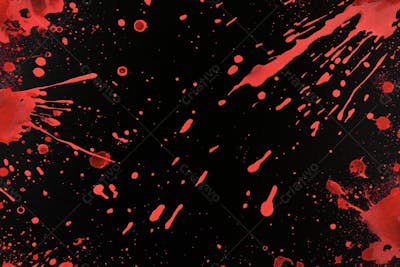 Respingos De Sangue Overlay Sobre Um Fundo Preto