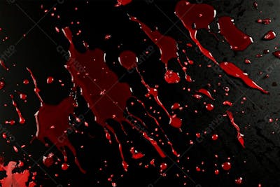 Respingos De Sangue Overlay Sobre Um Fundo Preto