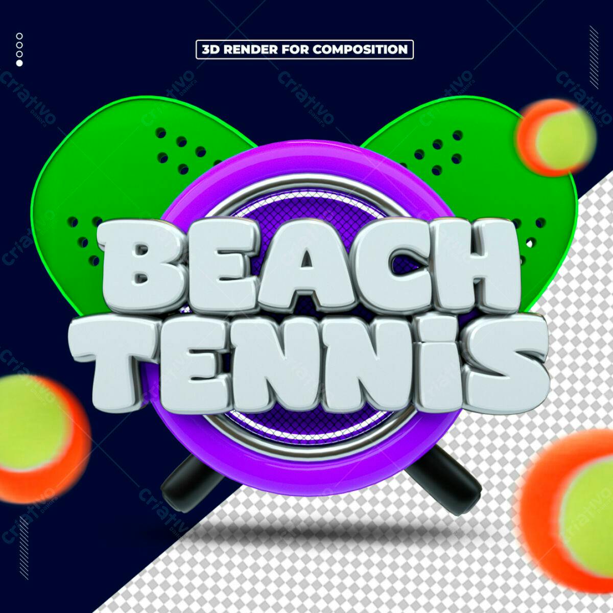 Logo Beach Tennis PSD Editável