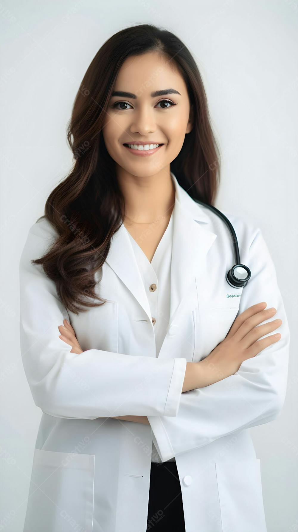  foto de jovem médica com rosto sorridente