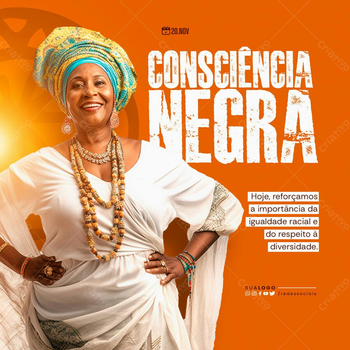 Flyer Consciência Negra PSD Editável