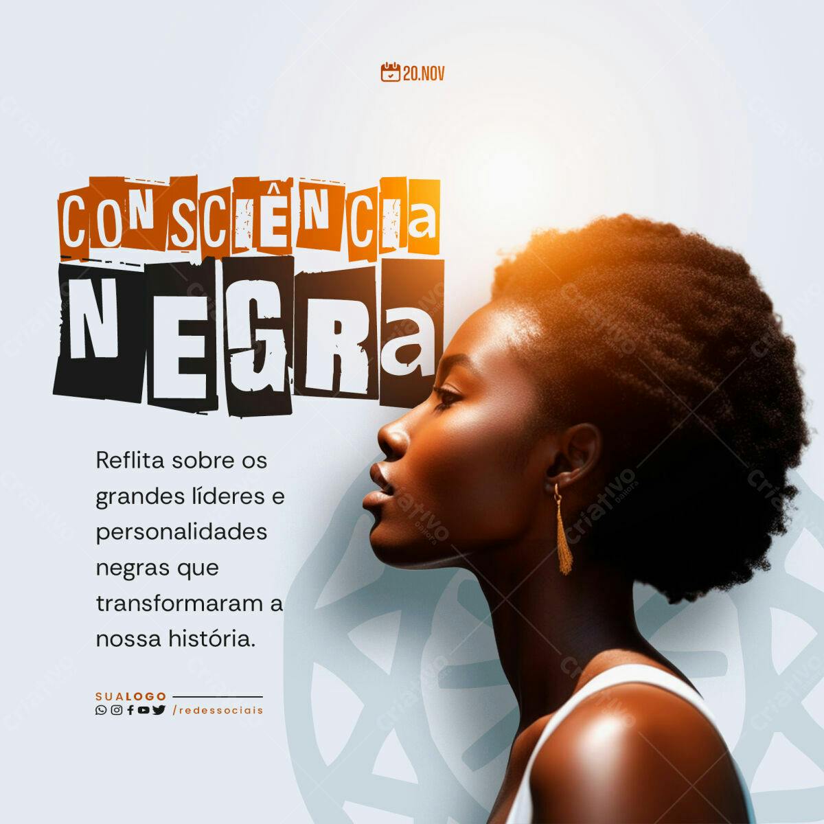 Post para Consciência Negra PSD Editável