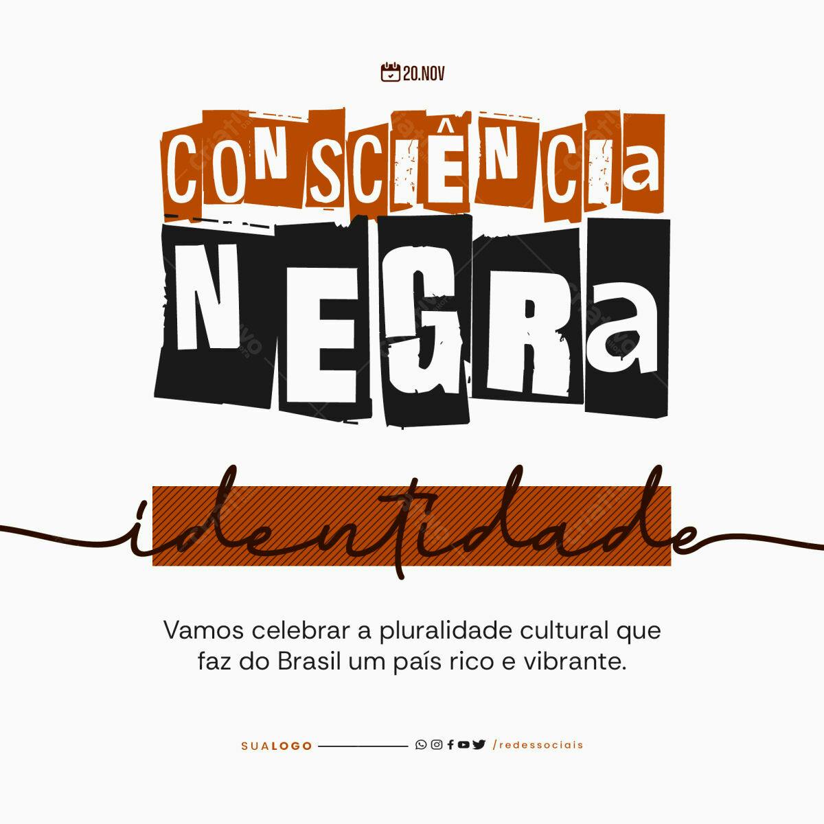 Post para Consciência Negra PSD Editável