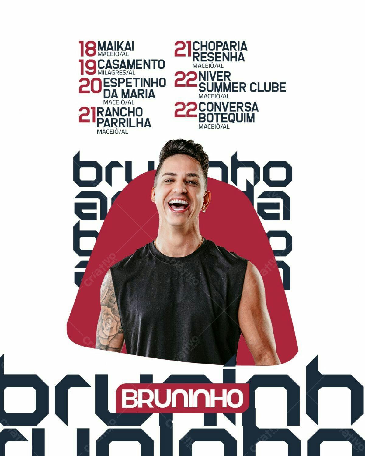 Flyer para Show Bruninho PSD Editável