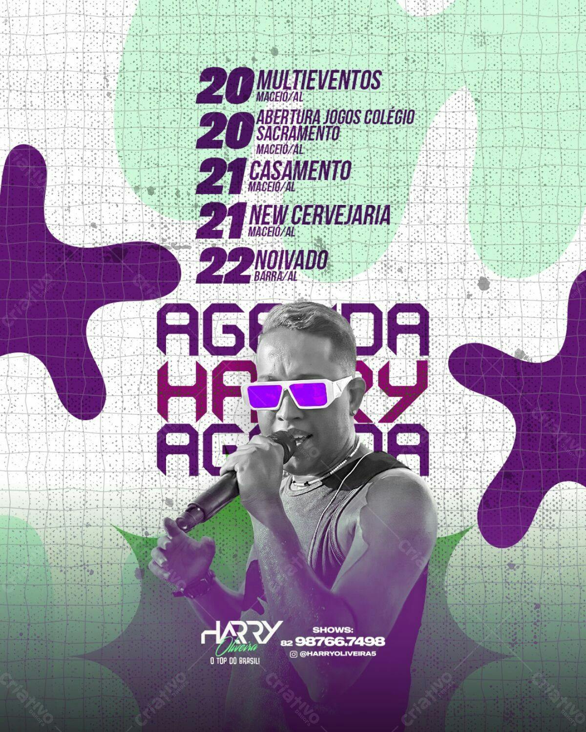 Flyer para Shows do Harry Oliveira PSD Editável