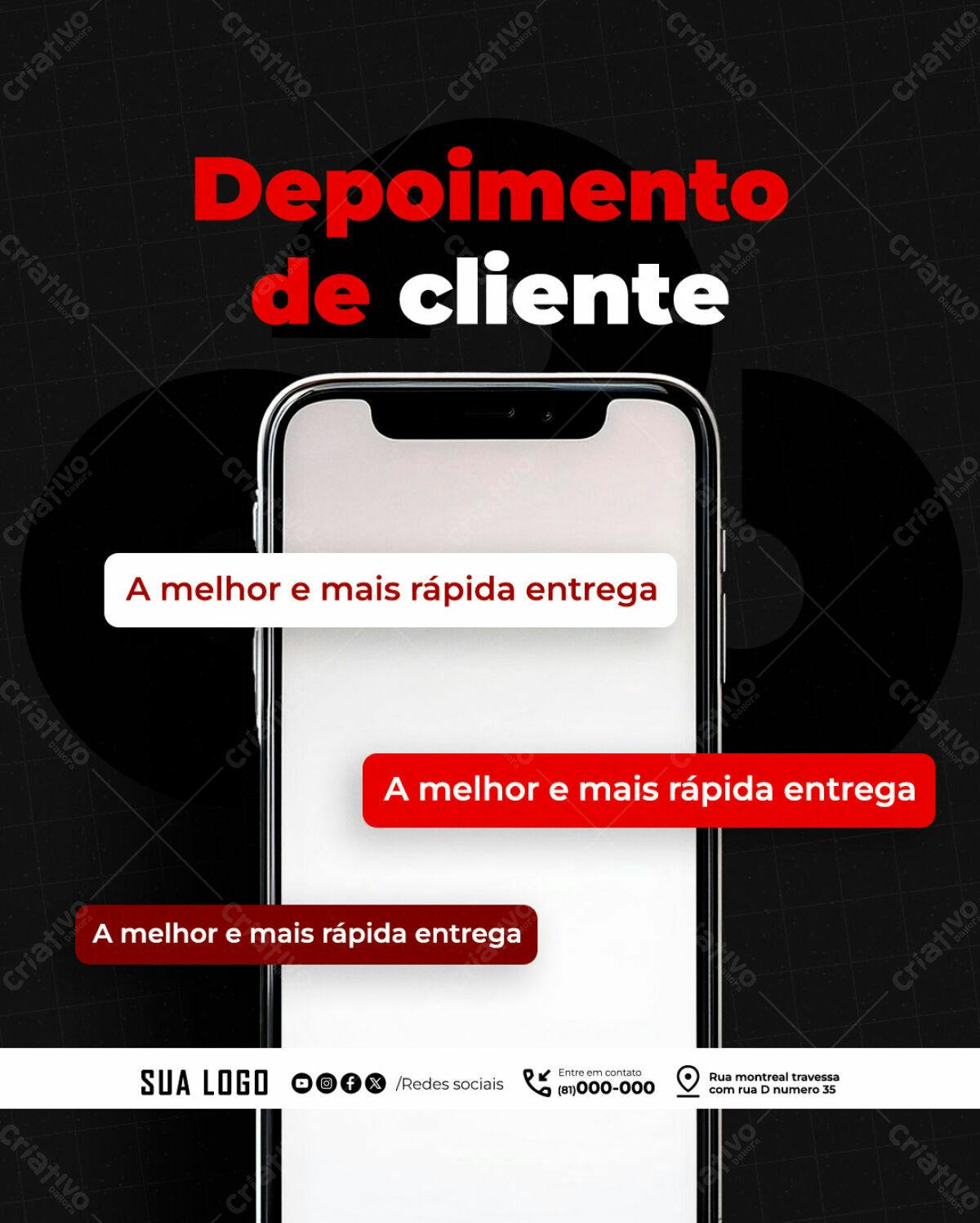 Postagem Redes Sociais Entrega Rápida PSD Editável