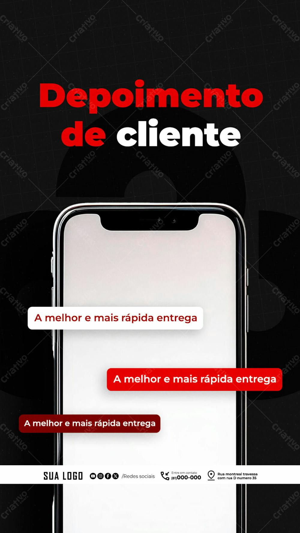 Social Media Depoimento De Cliente Storys