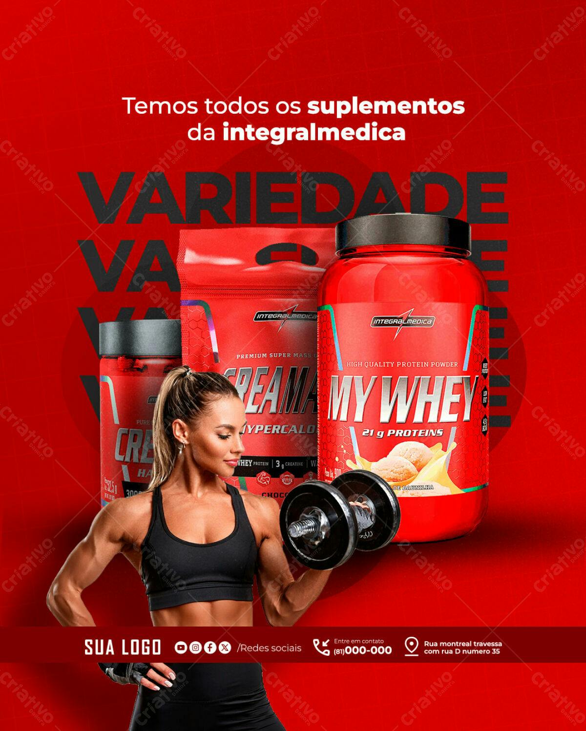 Post para Suplementos Integralmedica PSD Editável