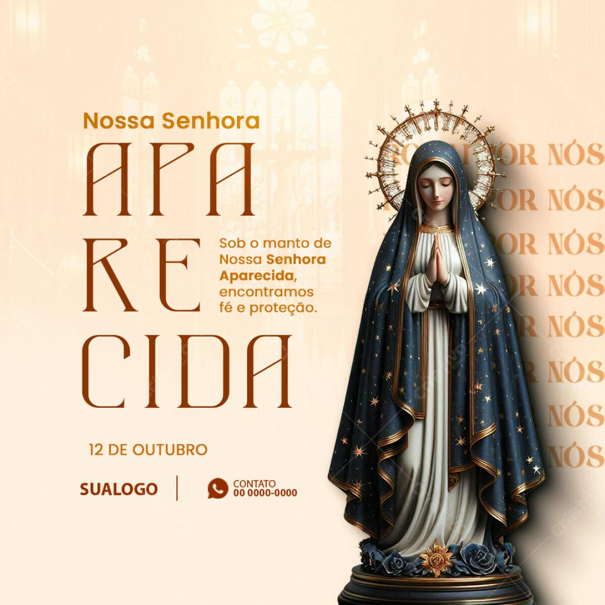 Flyer Nossa Senhora Aparecida 12 de Outubro PSD Editável