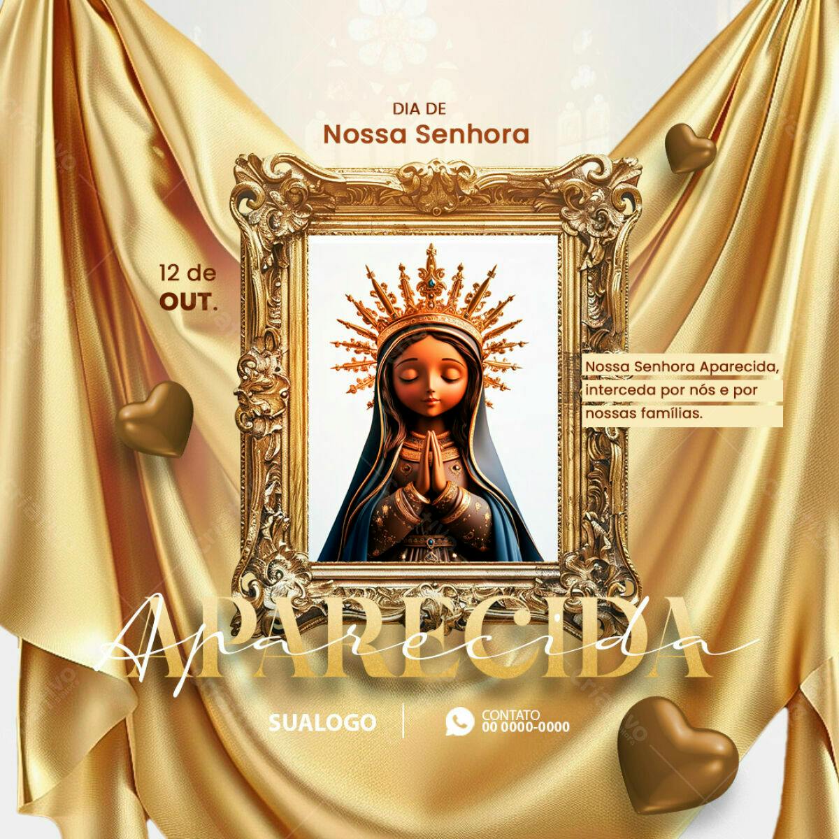 Flyer para Dia de Nossa Senhora Aparecida PSD Editável