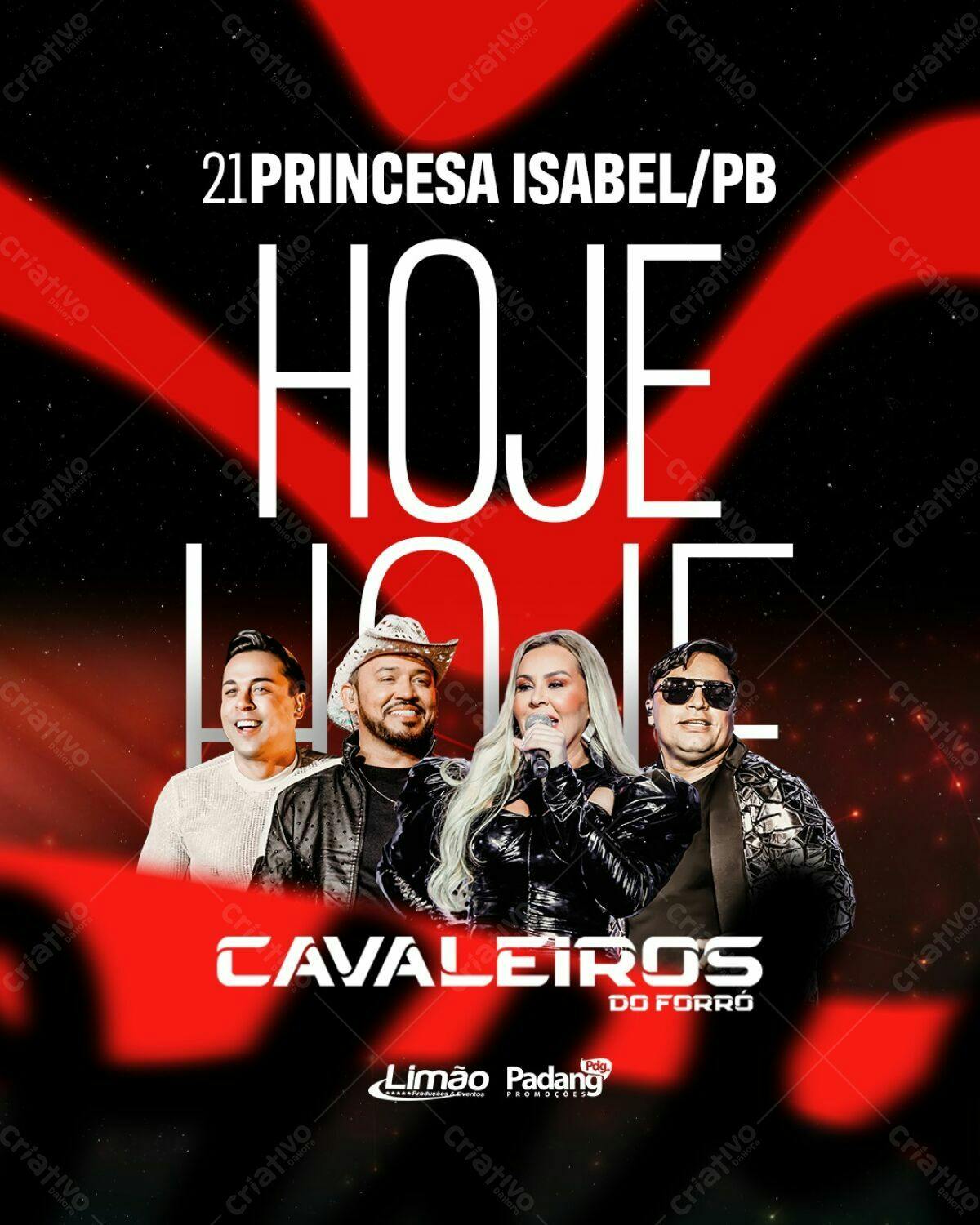 Flyer Cavaleiros do Forró em Princesa Isabel PSD Editável