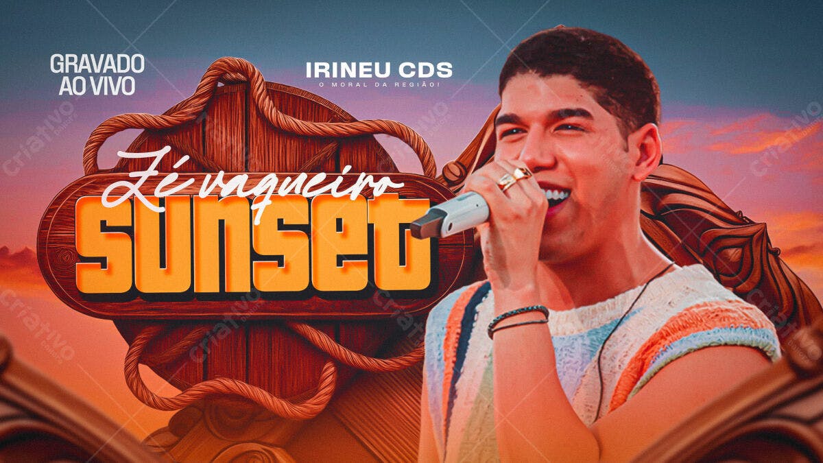 Flyer para Show do Irinêo CDS - Sunset PSD Editável