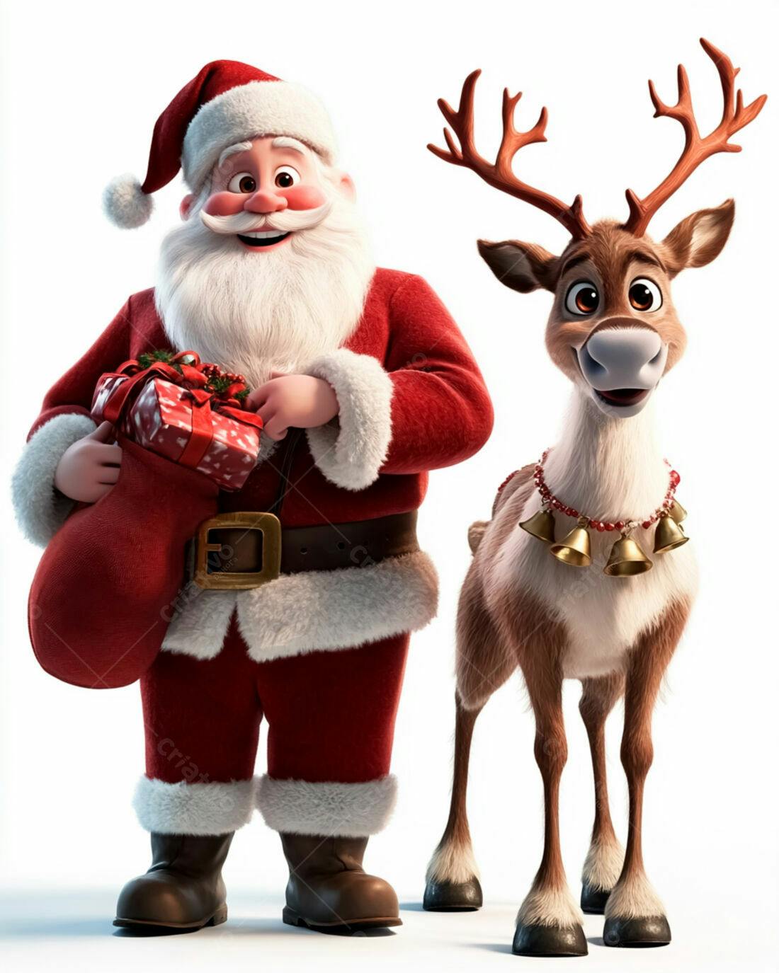 Papai Noel e rena Natal
