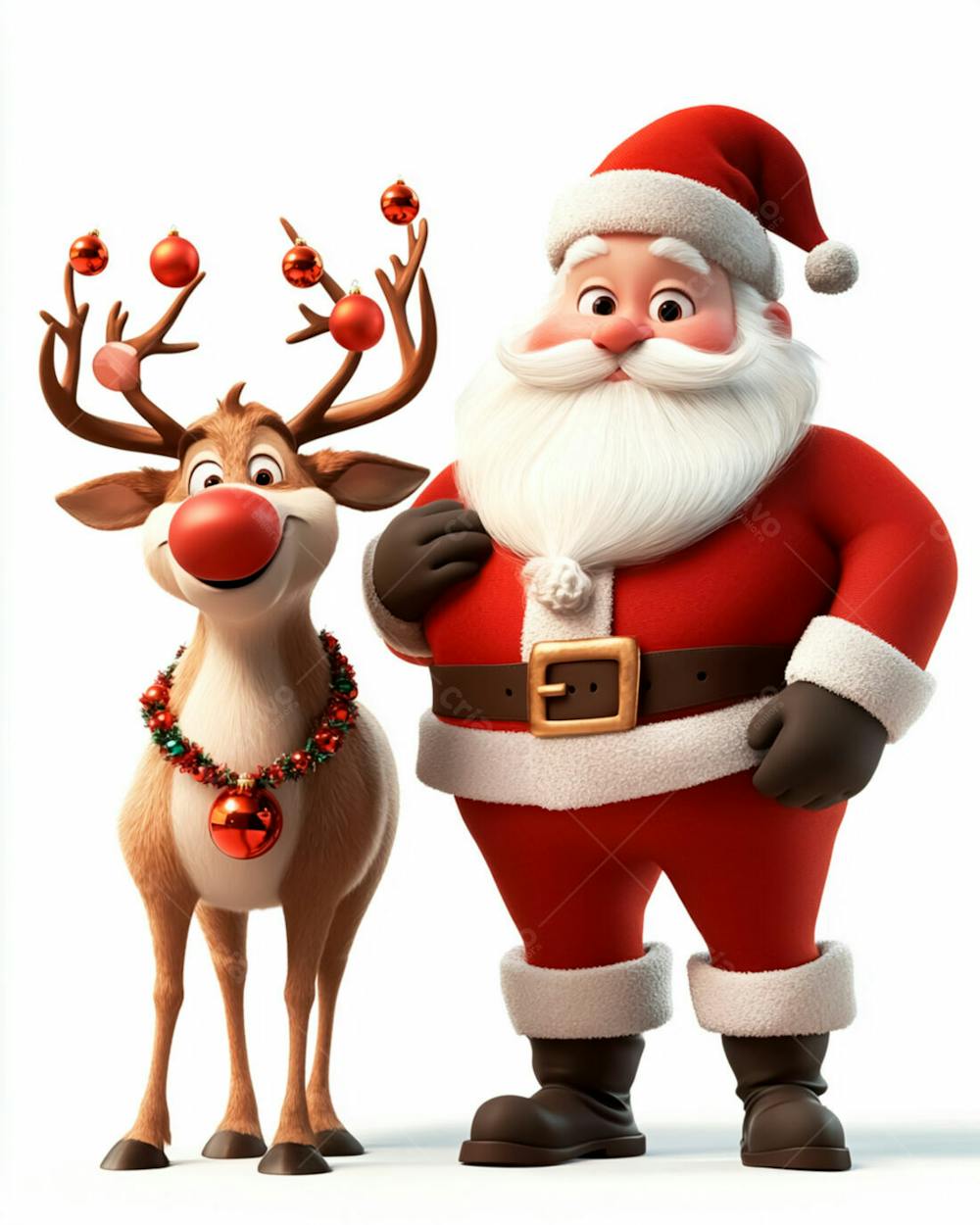 Imagem do papai noel e uma rena de natal - [download] 88961 | Criativo ...