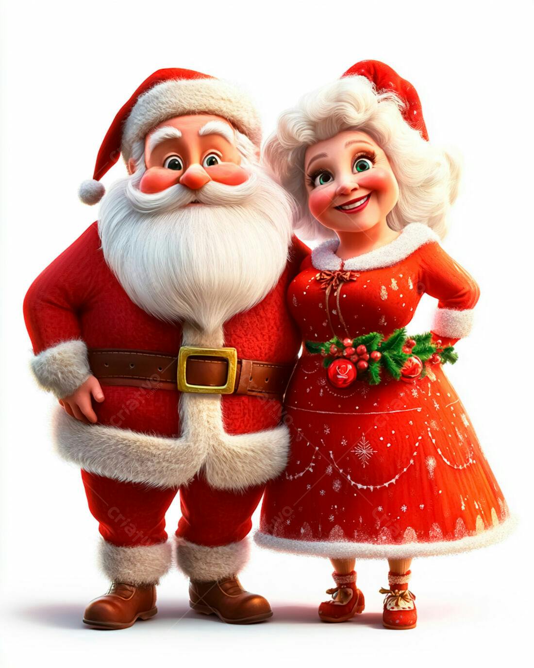 Papai Noel e Mamãe Noel Natalino Ilustração