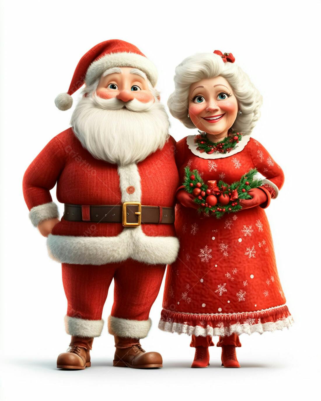 Papai Noel e Mamãe Noel Natalino Ilustração
