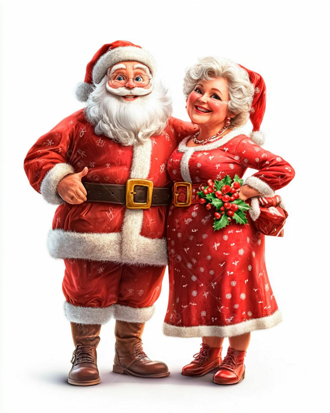 Papai Noel e Mamãe Noel Natal Feliz