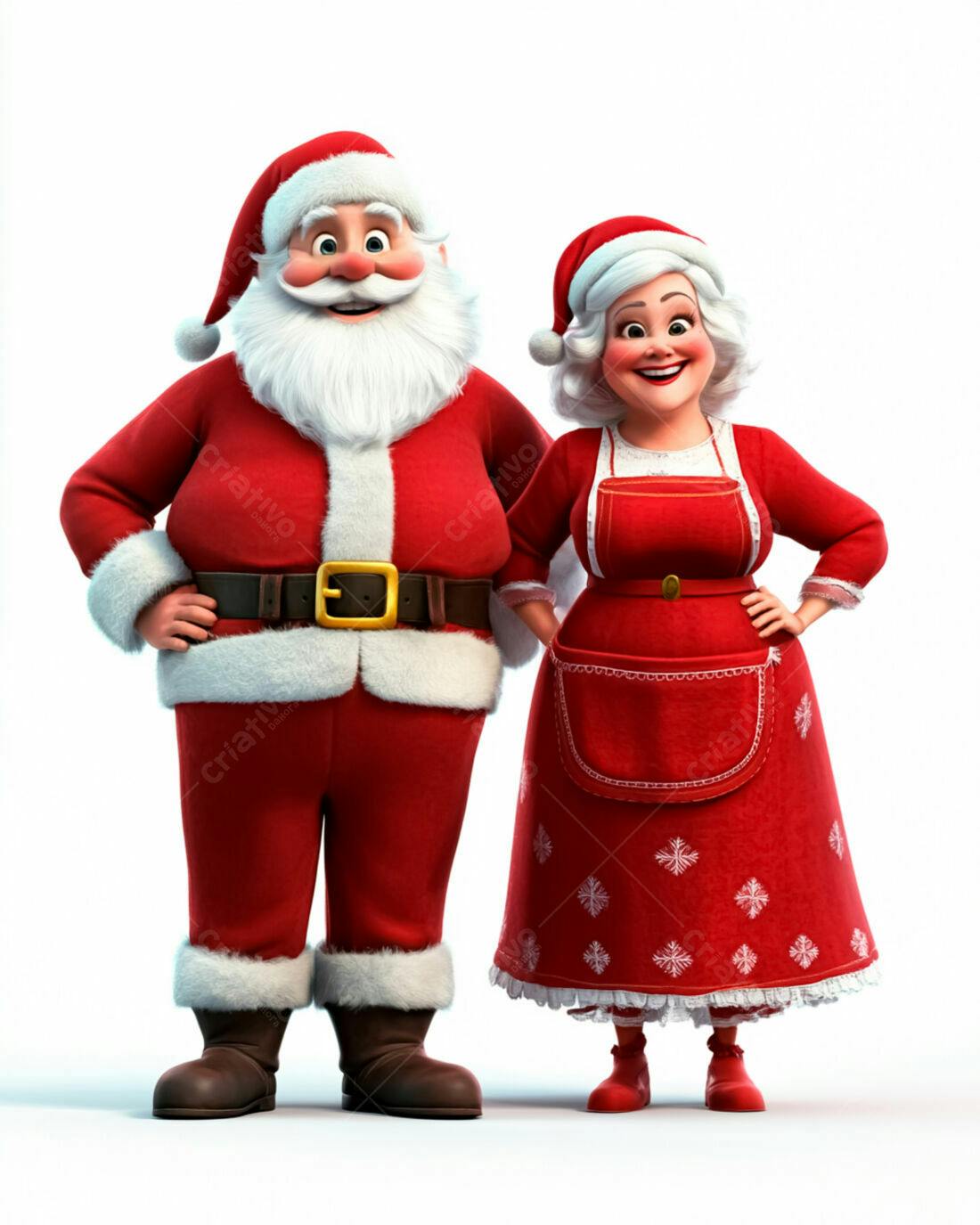 Papai Noel e Mamãe Noel Natalino Ilustração