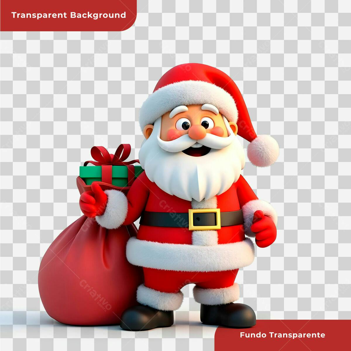 Personagem Papai Noel Natal PSD Editável