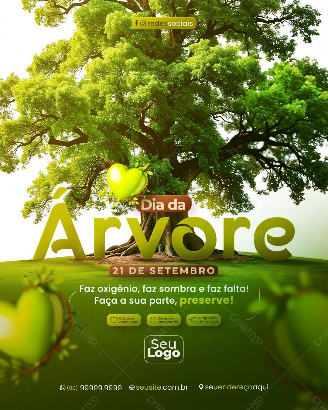 Flyer Dia da Árvore PSD Editável