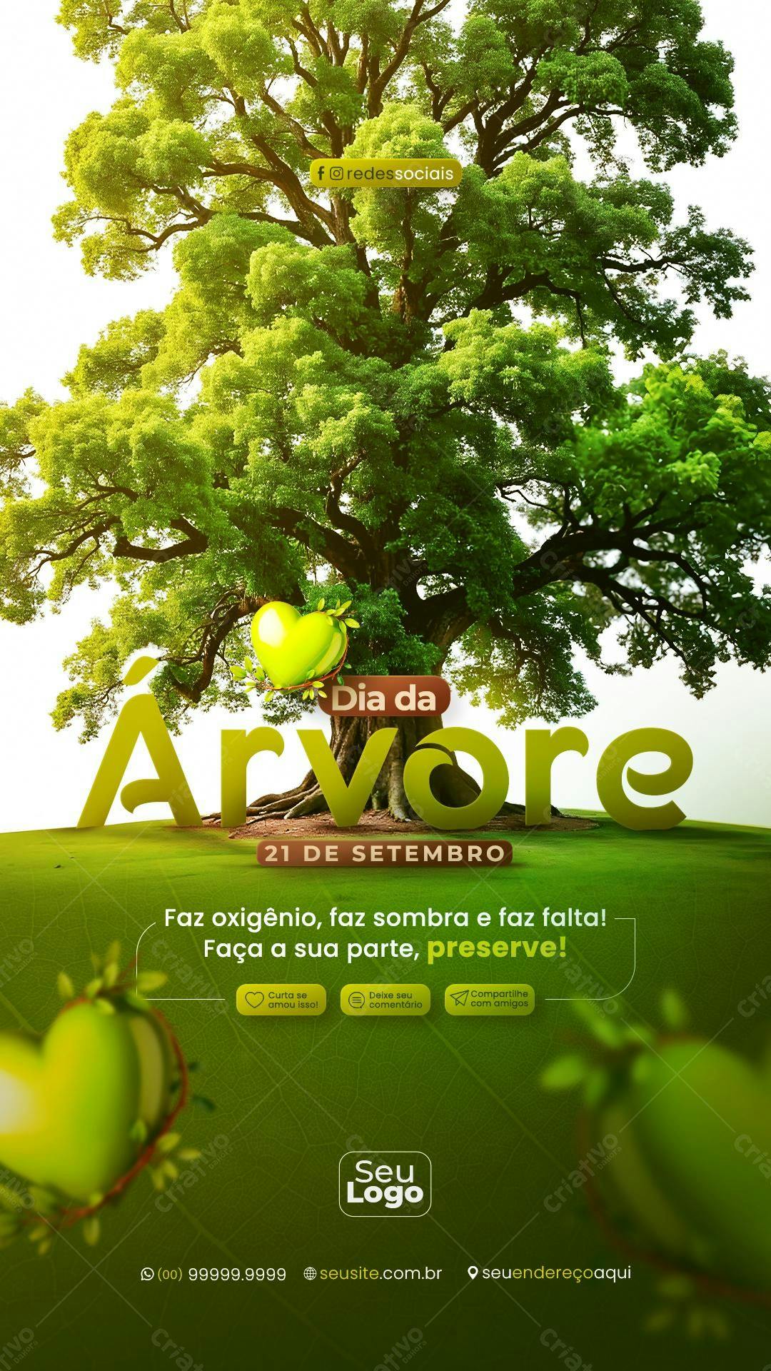 Flyer Dia da Árvore PSD Editável