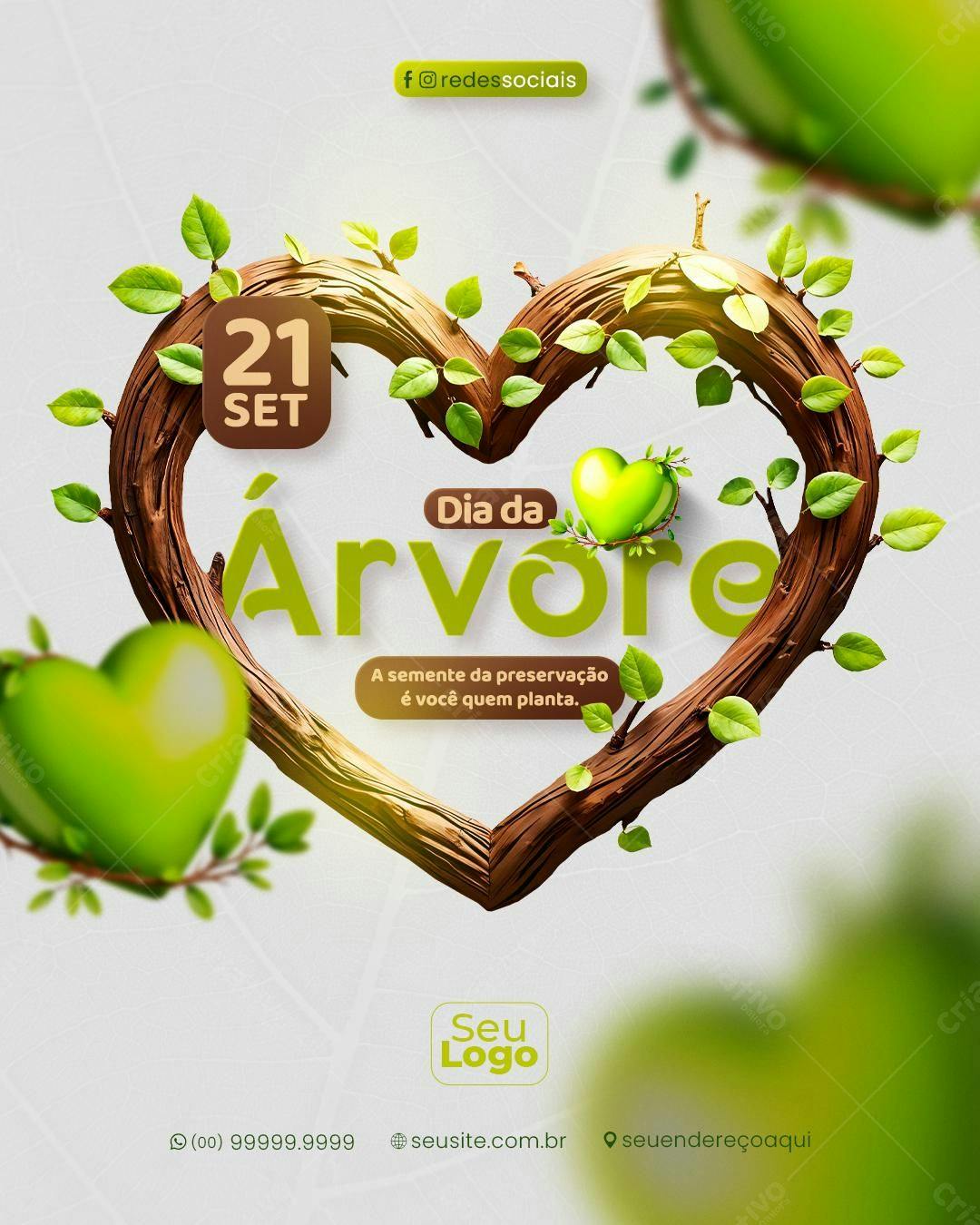 Flyer Dia da Árvore PSD Editável