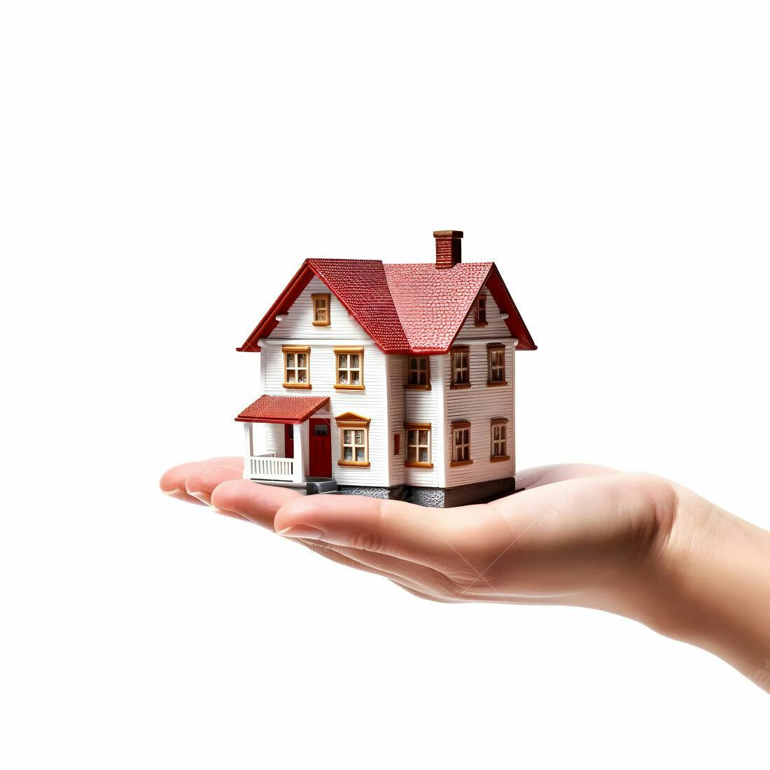 Casa em miniatura em mão