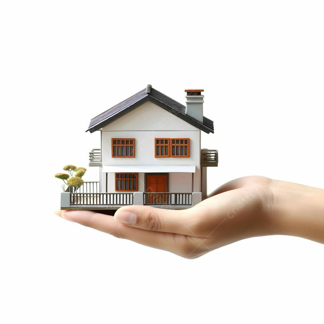 Casa em miniatura em mão