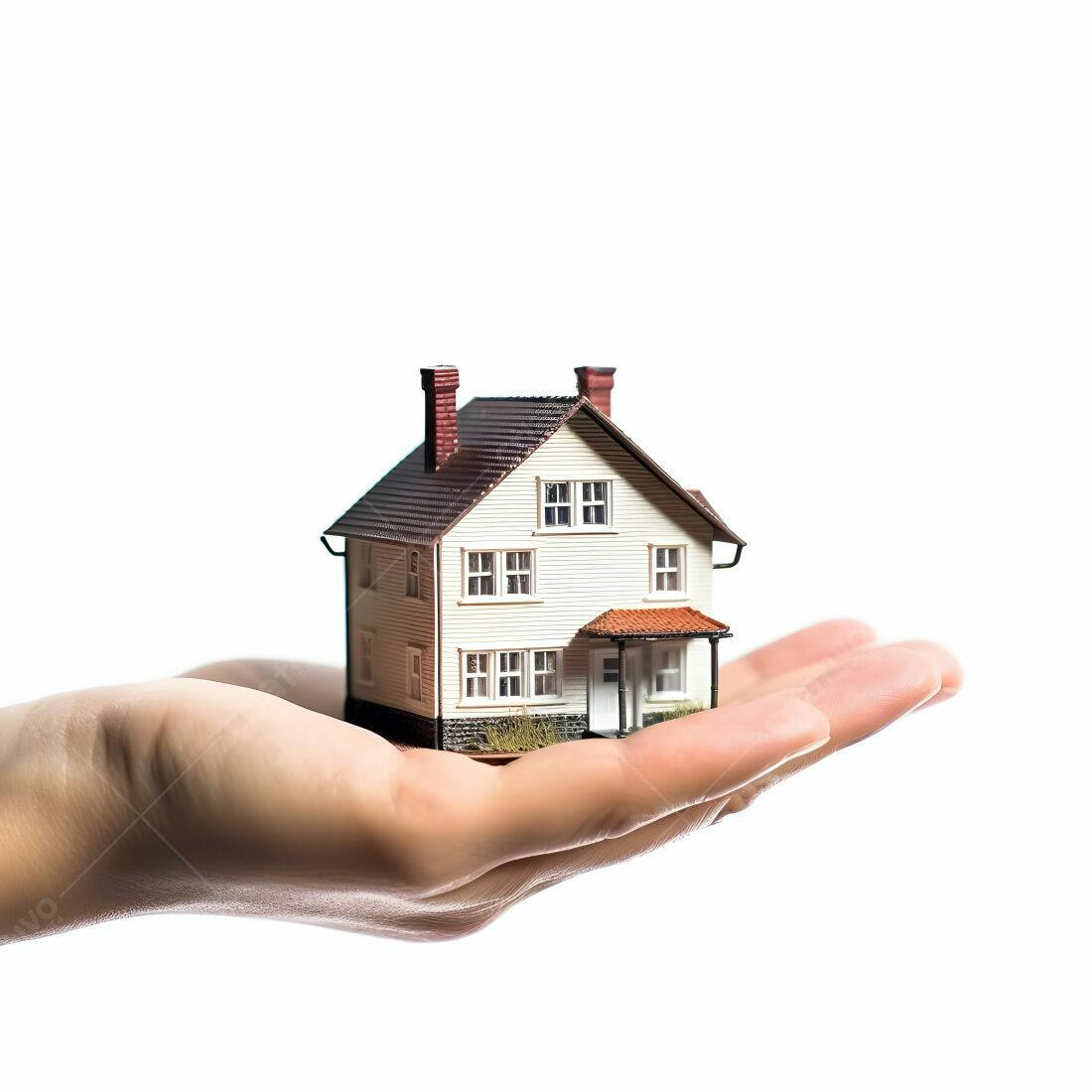 Casa em miniatura em mão
