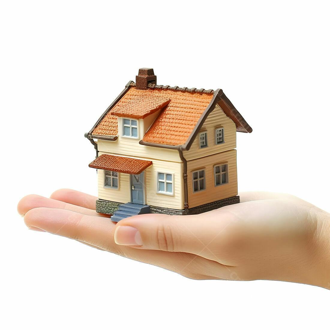 Casa miniatura em mão mostrando compra de imóvel