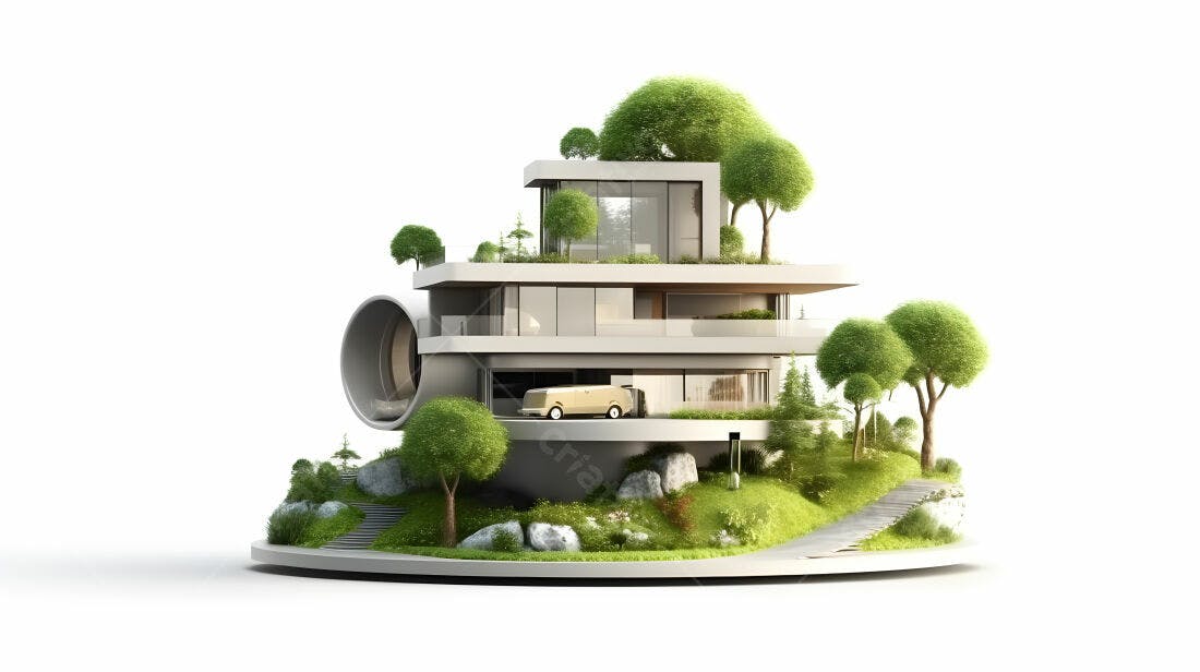Casa moderna sustentável com jardim integrado