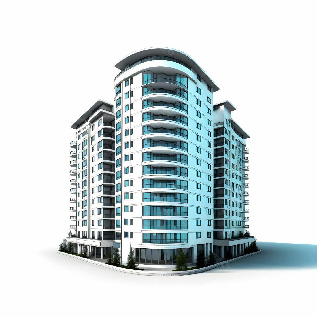 Prédio moderno branco e azul arquitetura