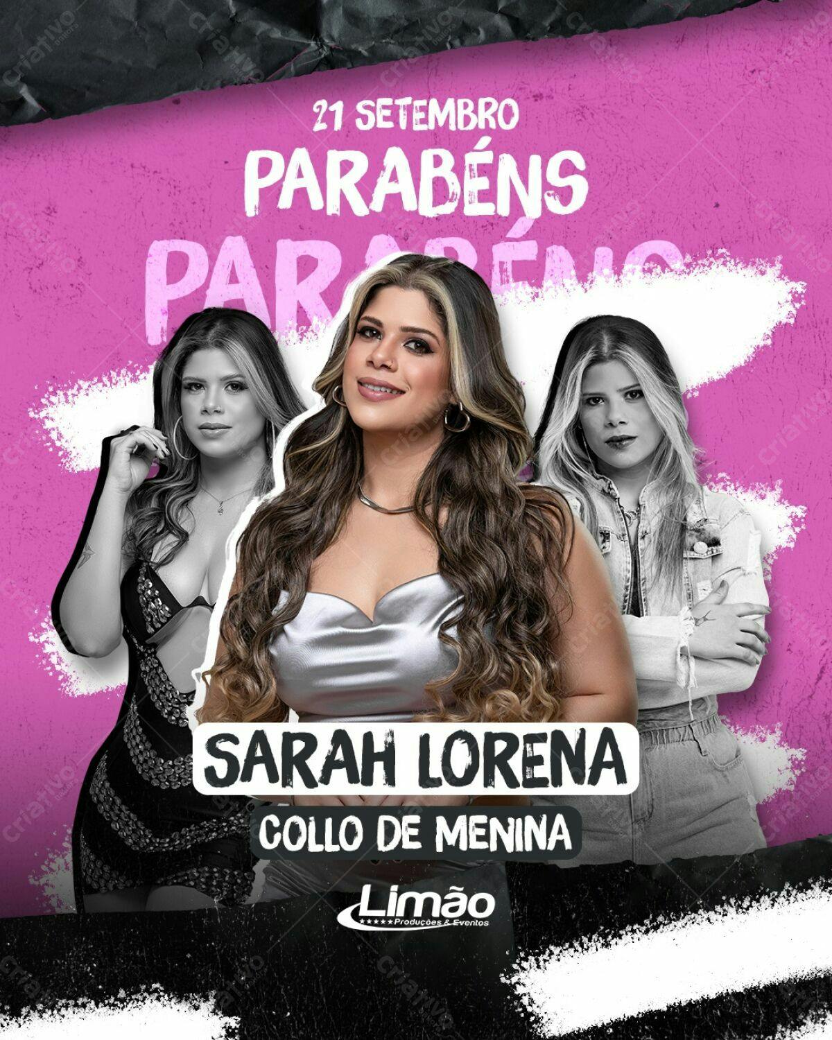 Flyer para Show Sarah Lorena PSD Editável