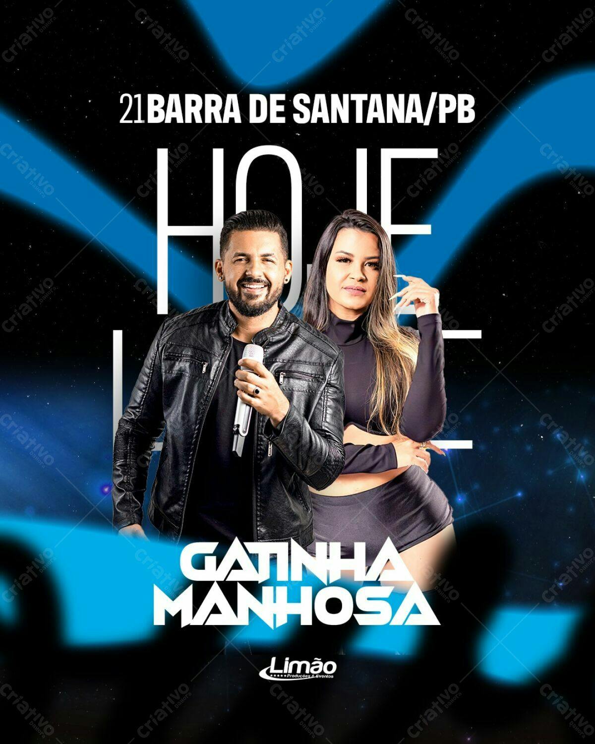 Flyer para Show Gatinha Manhosa PSD Editável