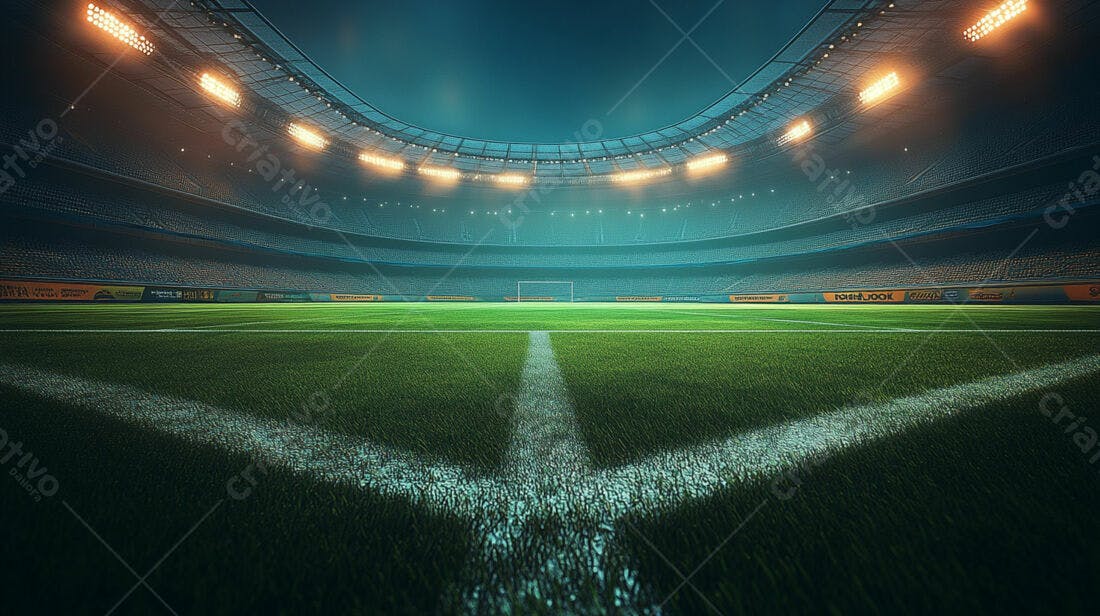 Campo de futebol noturno estádio vazio