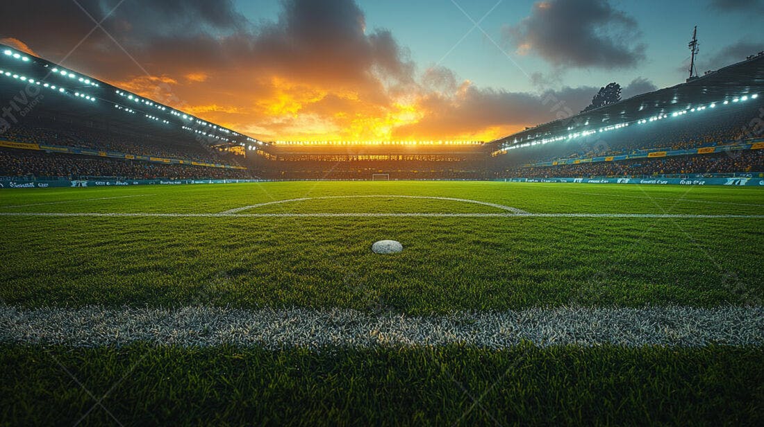 Estádio de Futebol ao Pôr do Sol