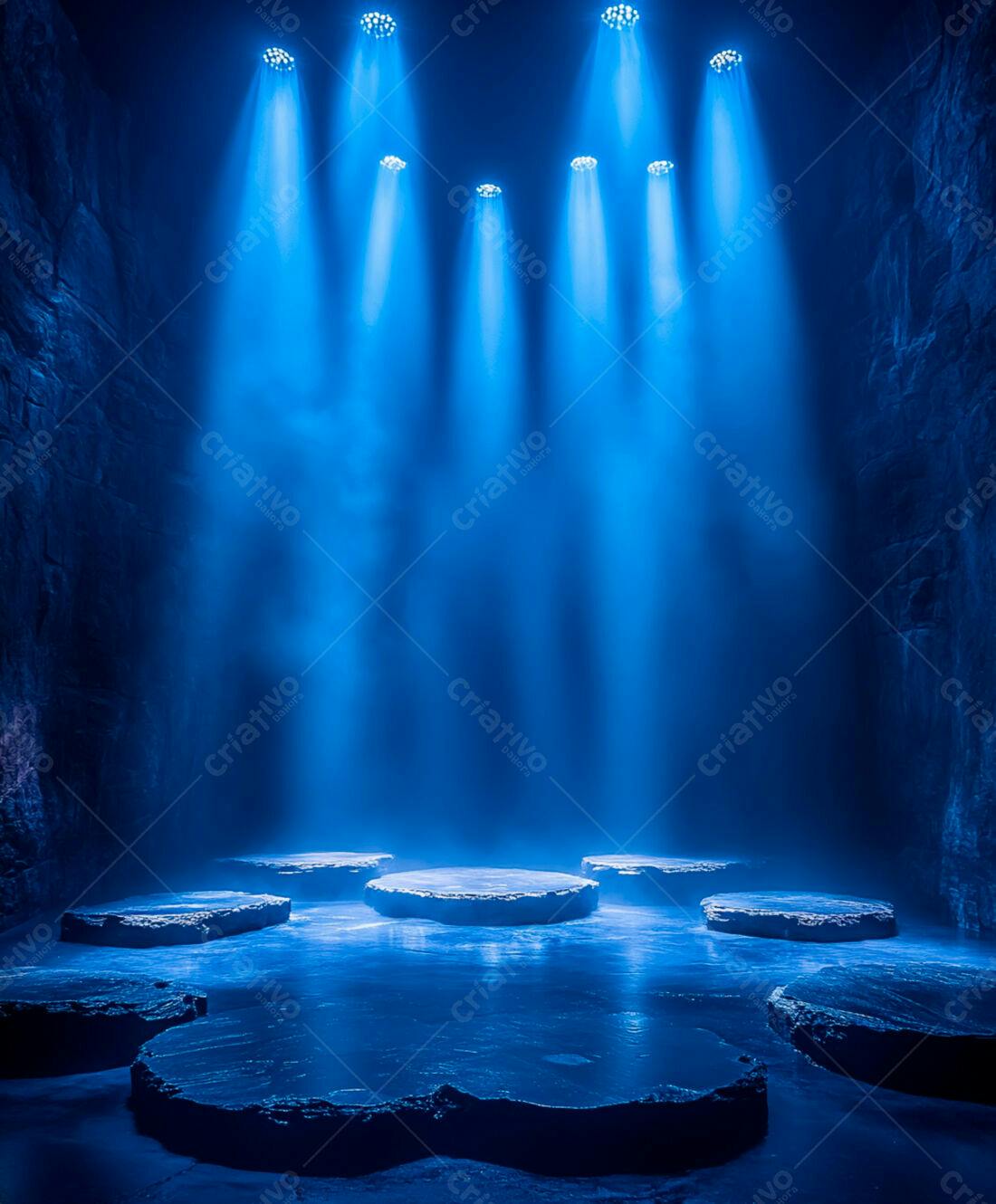 Plataforma de Pedras Azulejo Iluminada