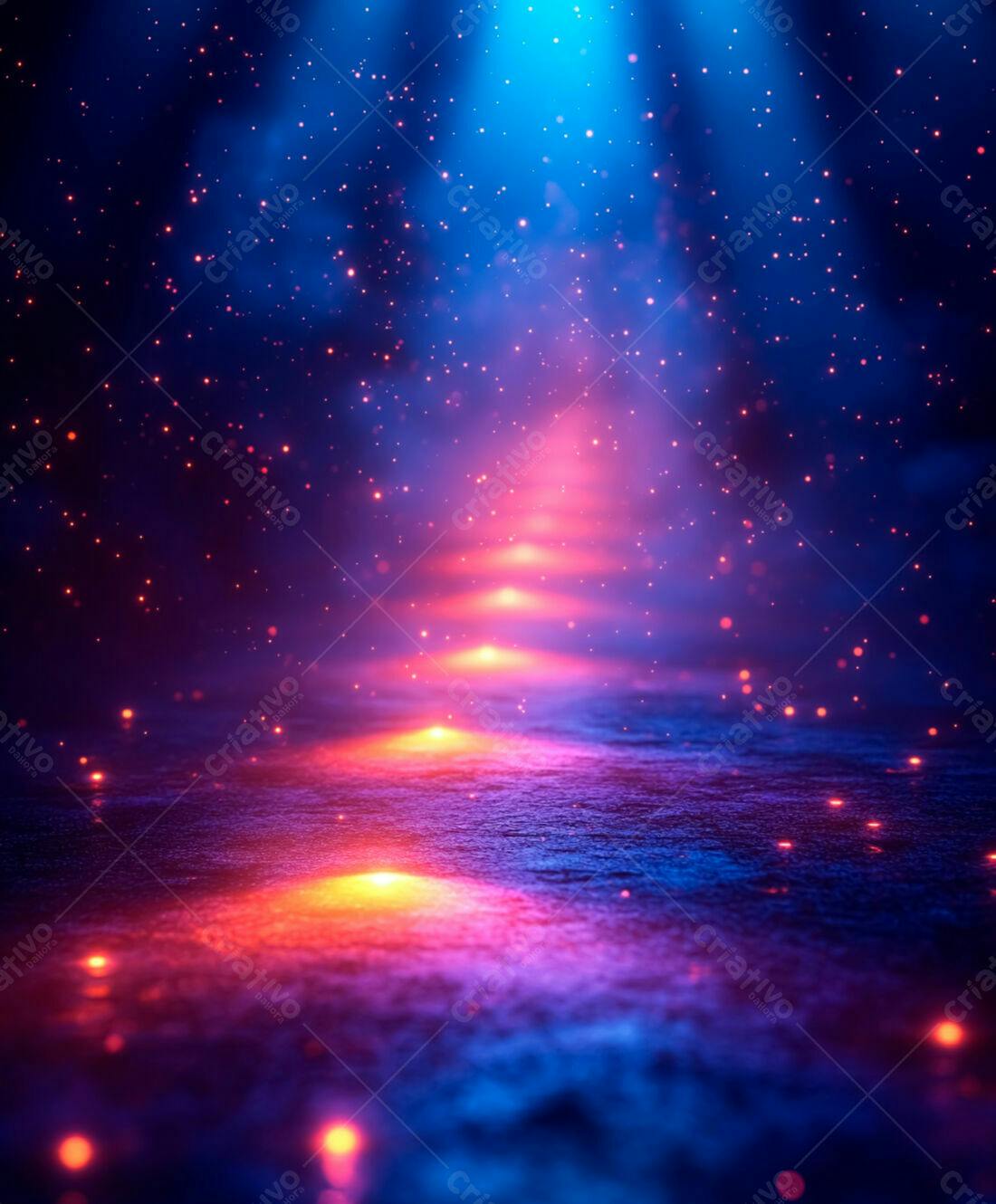 Luzes vibrantes em fundo escuro