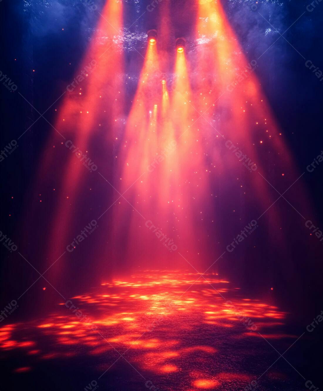 Palco iluminado vermelho e azul