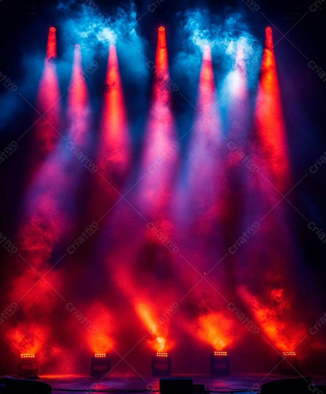 Luzes de palco vermelho e azul